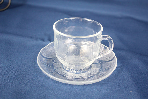 Glass Saucer, with fleur pattern