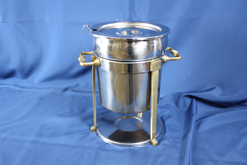 Soup Chafer with brass trim